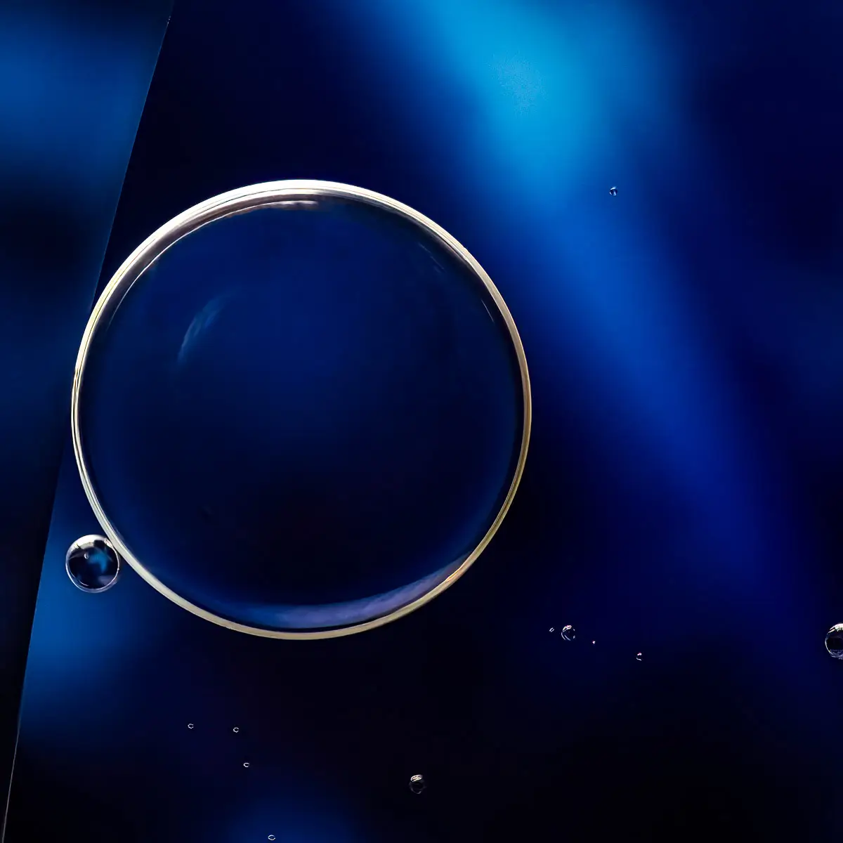 Immiscible: abstract of oil and water with a colorful background. 