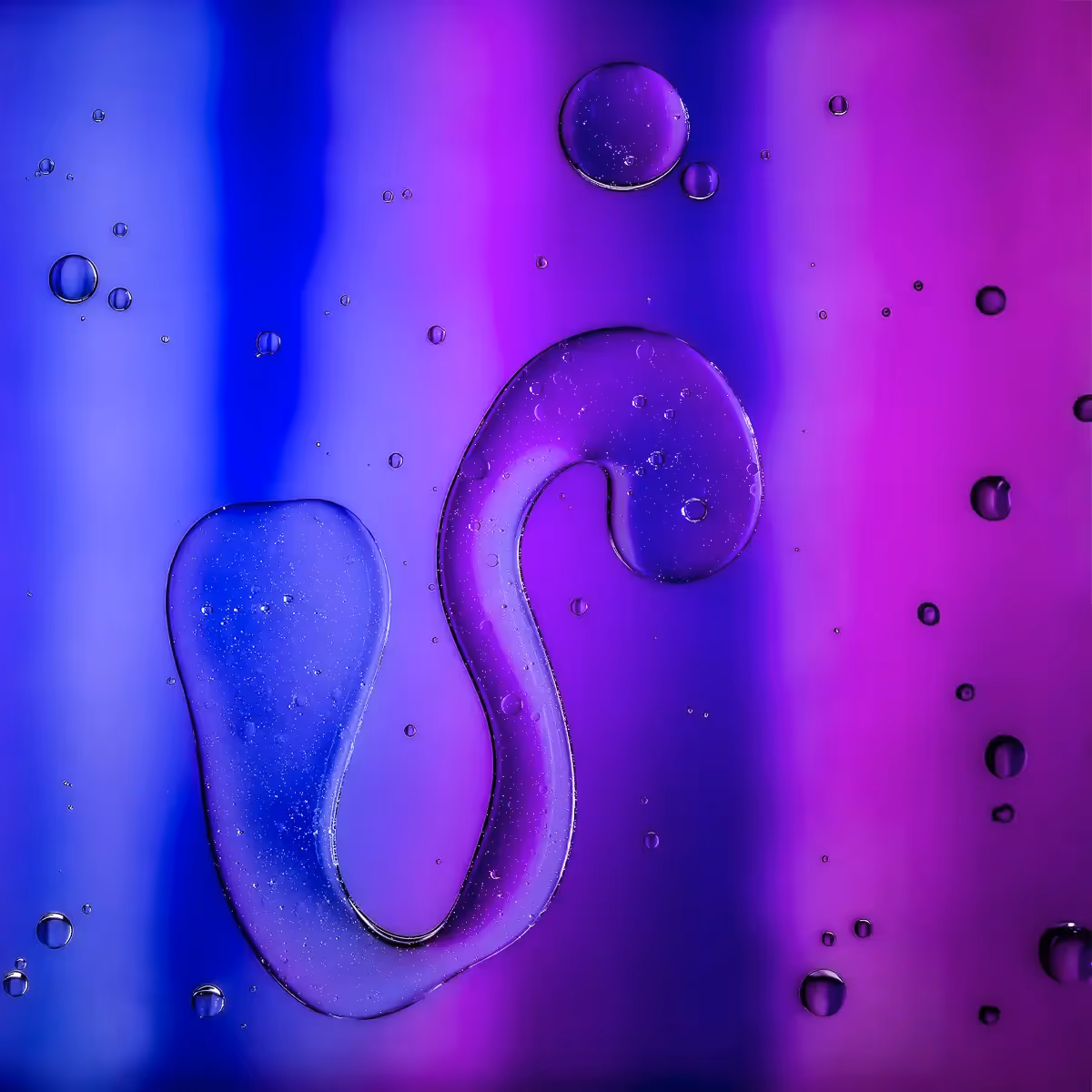 Immiscible: abstract of oil and water with a colorful background. 