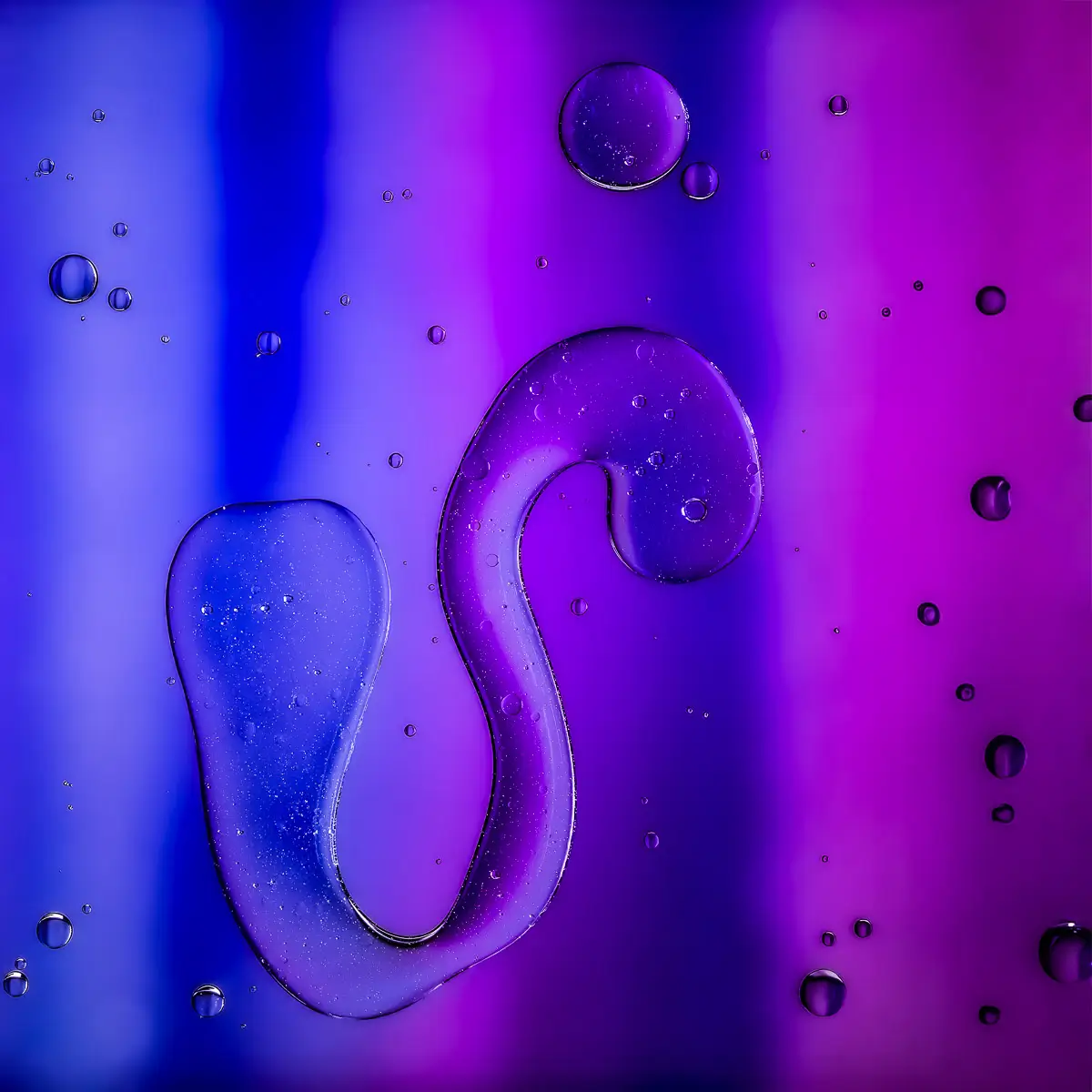 Immiscible: abstract of oil and water with a colorful background. 