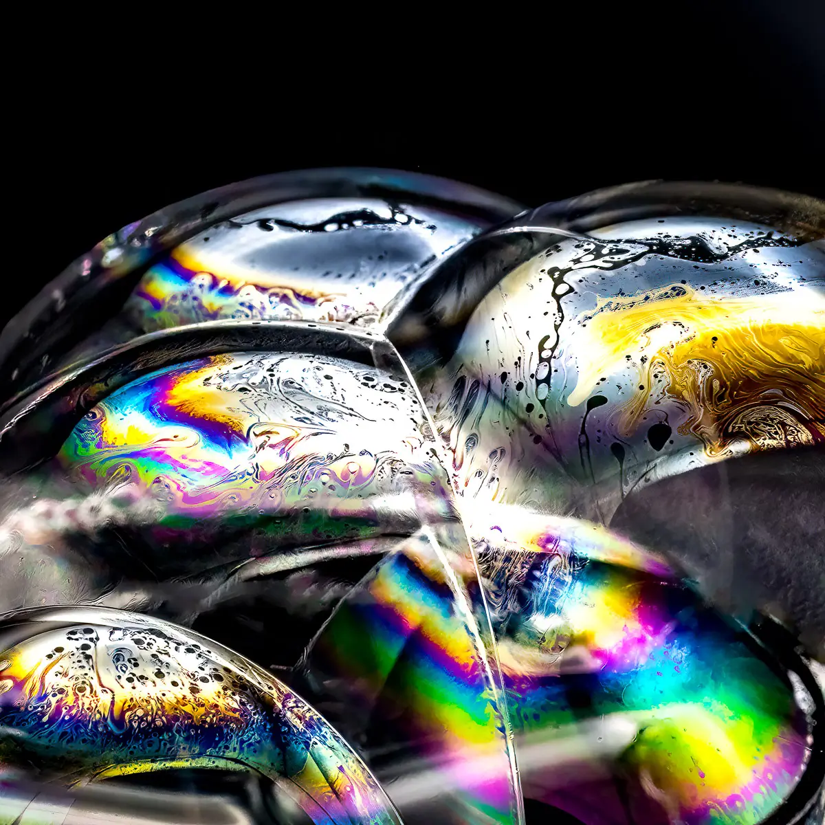Abstract of soap bubbles