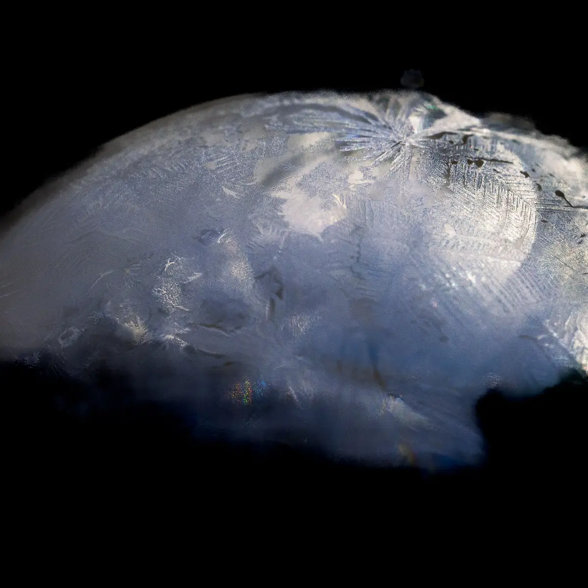 frozen soap bubble