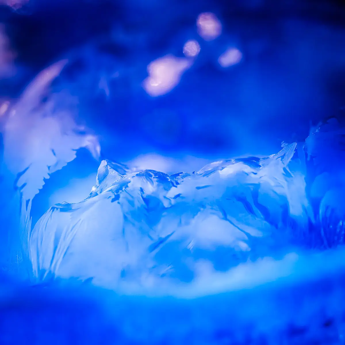 bursted, frozen soap bubble
