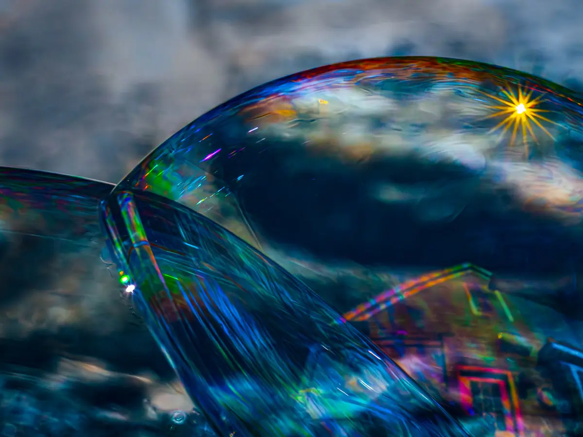 Abstract of soap bubbles