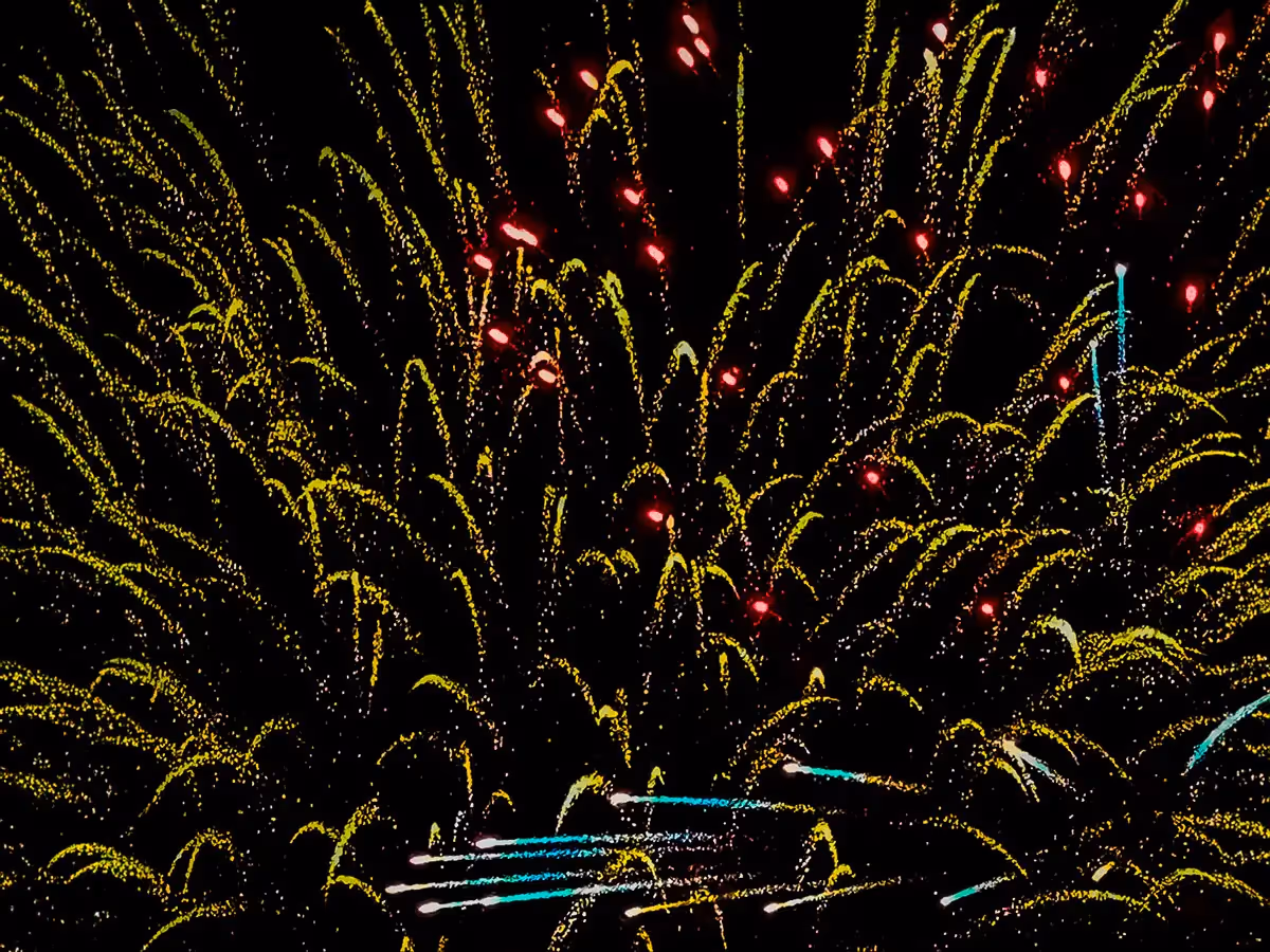 Abstract fireworks: shooting stars of color