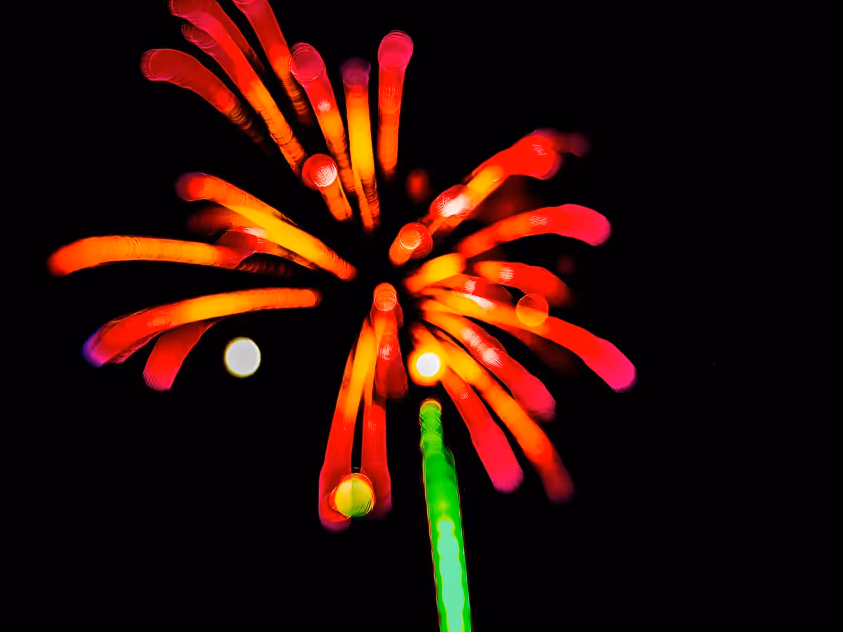 Abstract fireworks: flower with stem