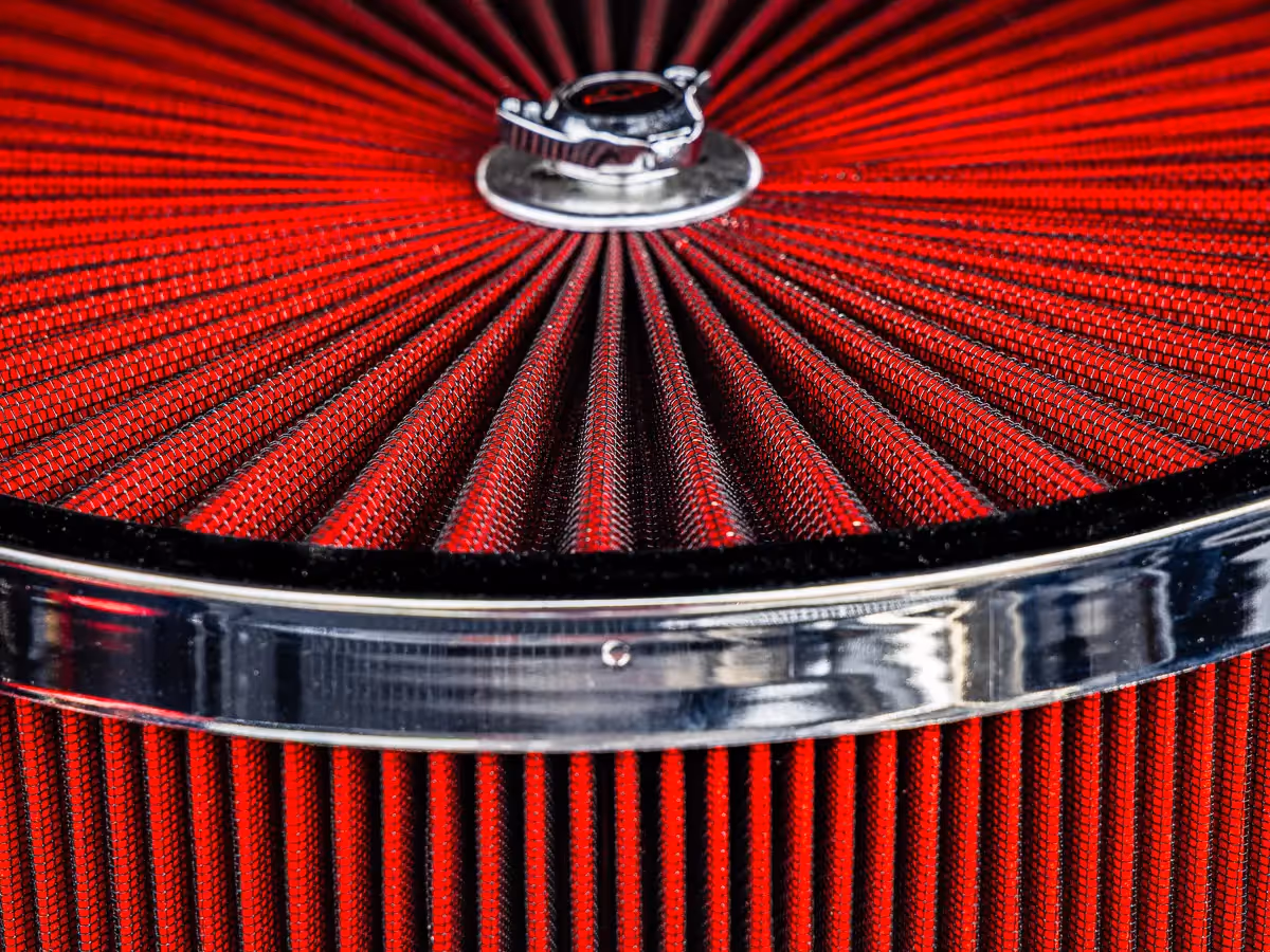 Norwalk, CT car show: bright red inside the hood