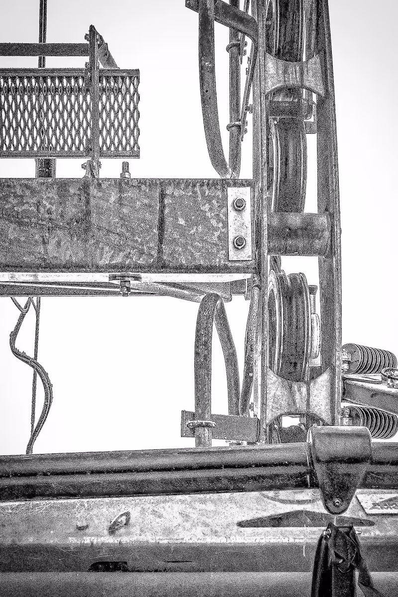 abstract pattern in black and white of garage door springs