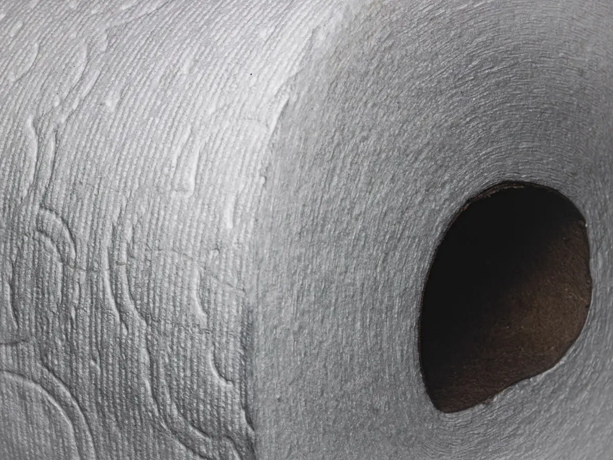 close up of a roll or toilet paper