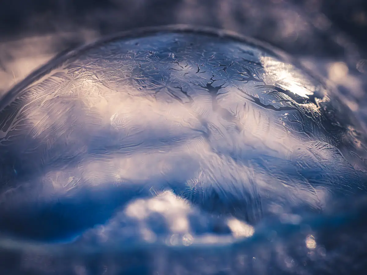 frozen soap bubble