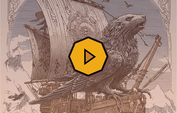 Een afbeelding plaatje waarin je een logo van een half zeeleeuw, half leeuw, half kraai ziet.