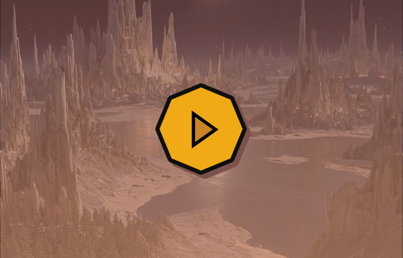 Een afbeelding plaatje waarin je een stad op de maan ziet gemaakt van basalten pilaren