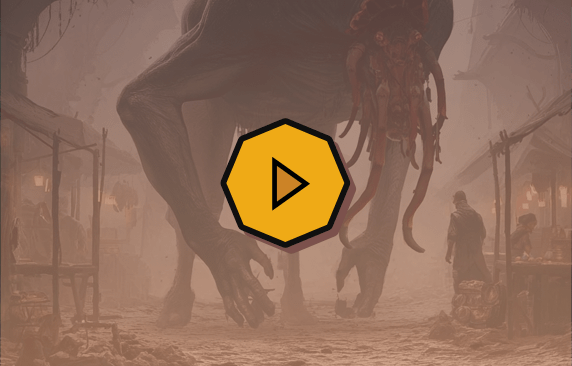 Afbeelding plaatje van een maanbeest op een markt.