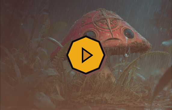 Afbeelding plaatje waarin je een verdrietige kompas paddenstoel ziet.