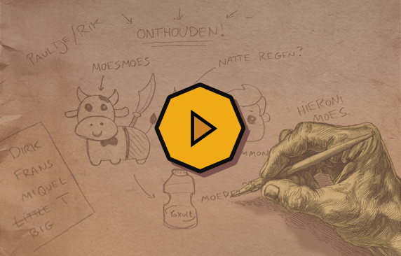 Afbeelding plaatje van Nifnjaf die aan het tekenen is op ene stuk papier