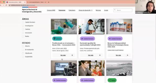 Screenshot of the call page during a user testing