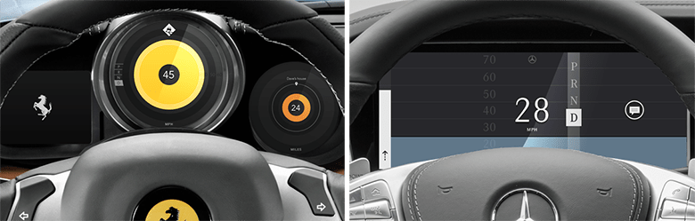 Применение концепта для Ferrari и Mercedes