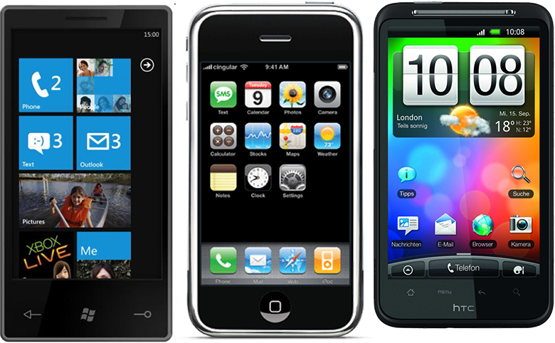 2010: Windows Phone, iPhone, Android