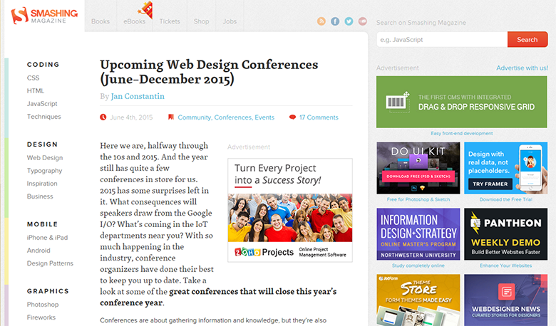 Upcoming Web Design Conferences (June–December 2015)