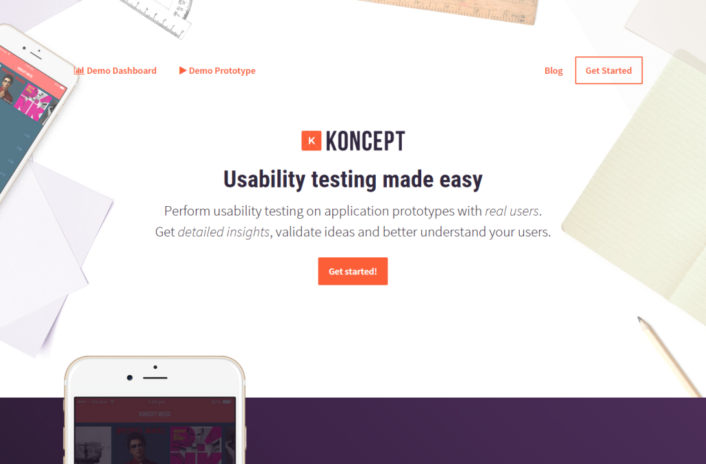 Koncept — Usability testing on real users & High-fidelity application prototypes