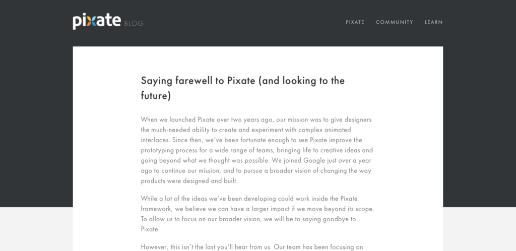 Saying farewell to Pixate (and looking to the future)