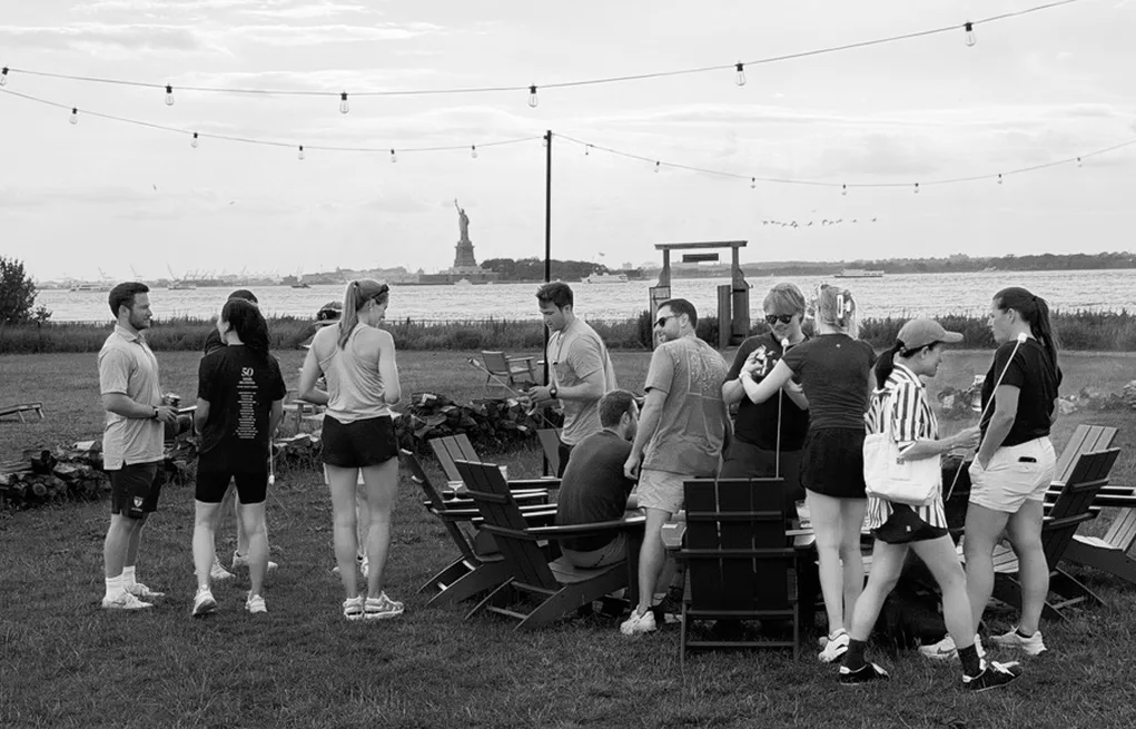 Colleagues at a team barbecue