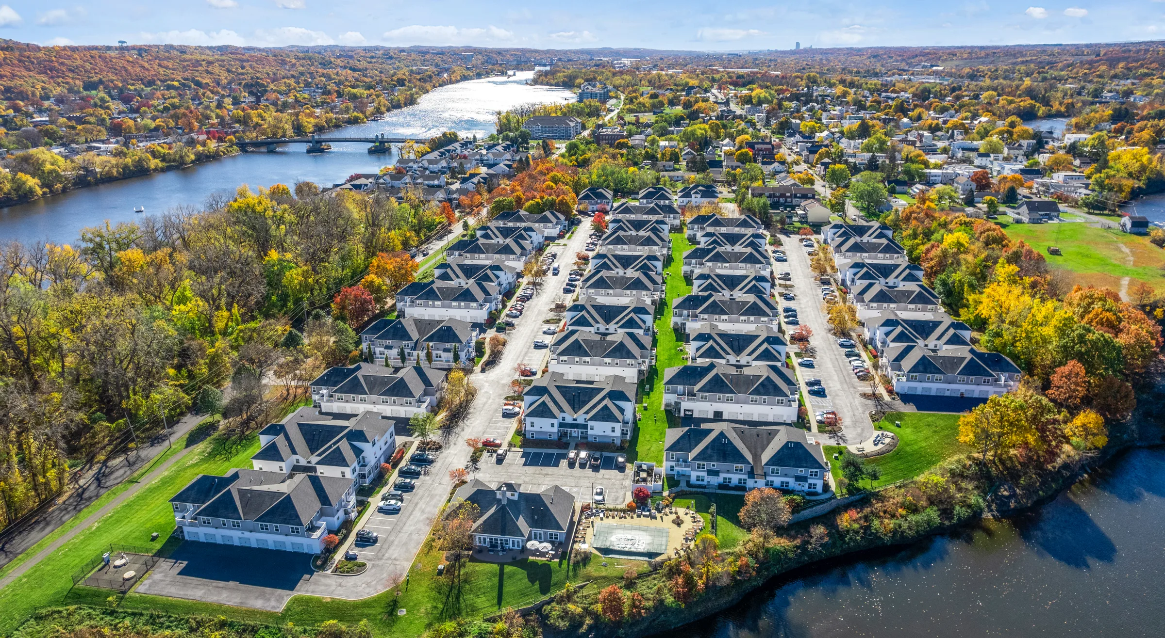 Aerial view of an Aker community