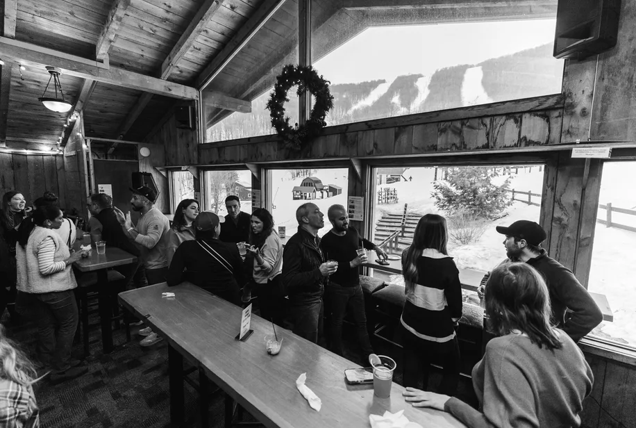 The Aker team gathered in the office kitchen