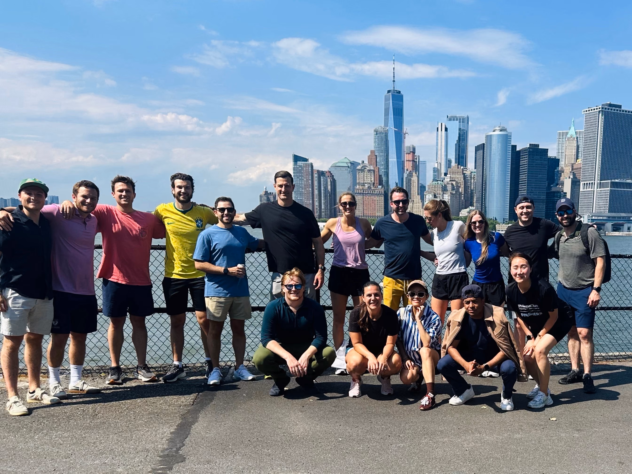 The Aker team gathered on a rooftop