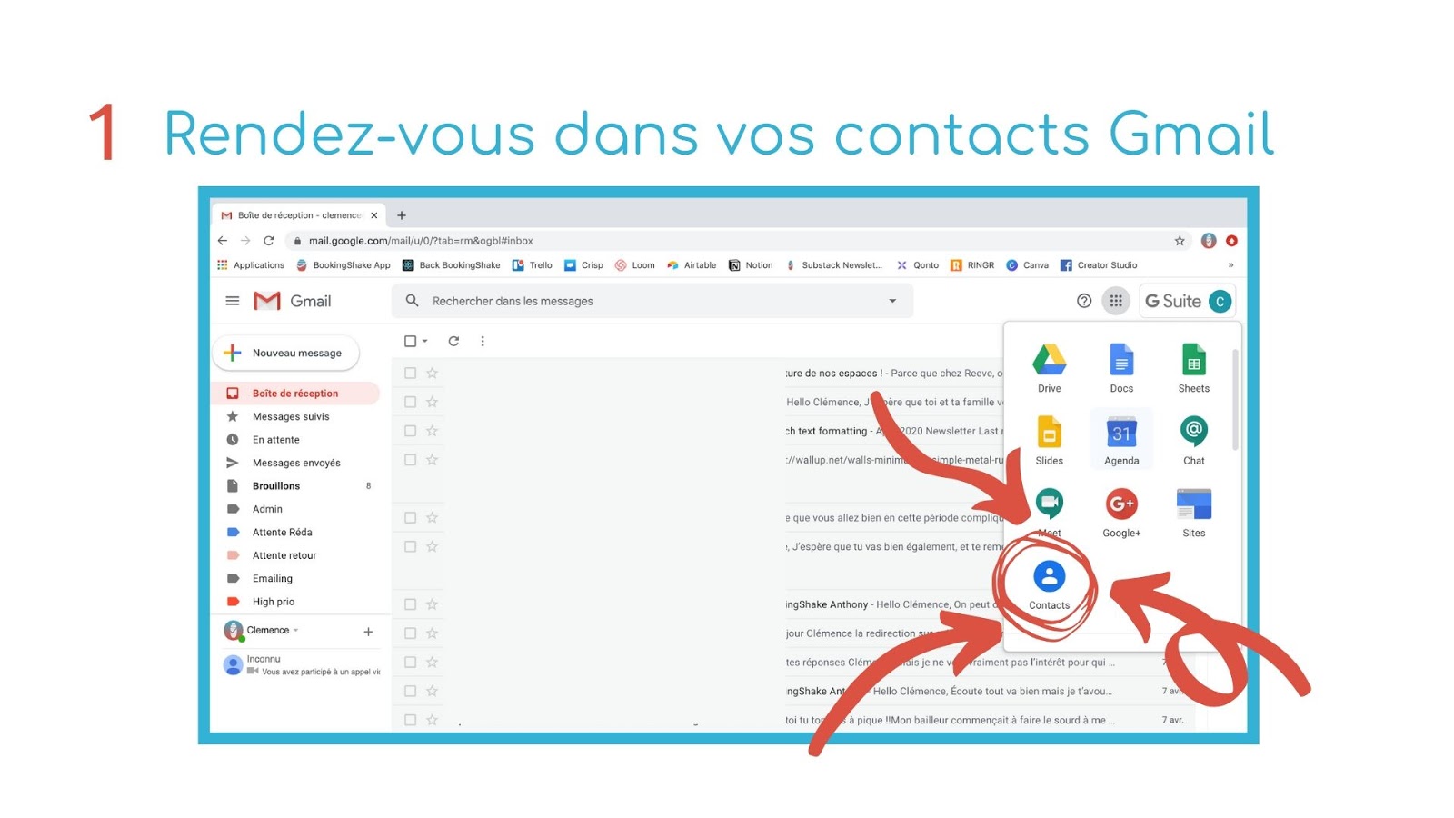 contacts gmail étape 1