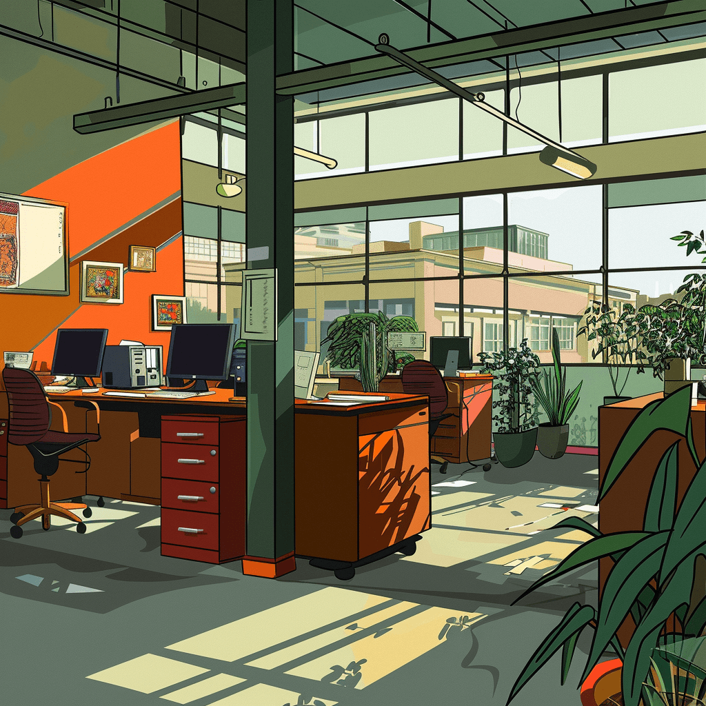 stylized image of office interior