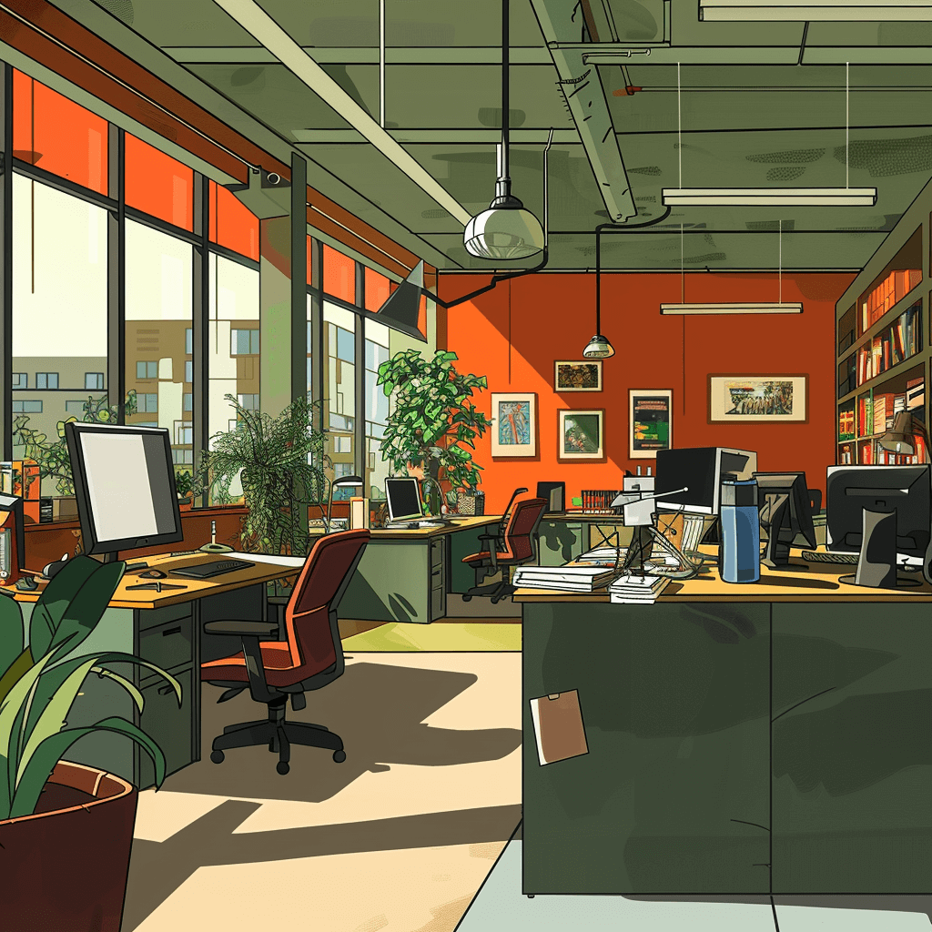 stylized image of office interior