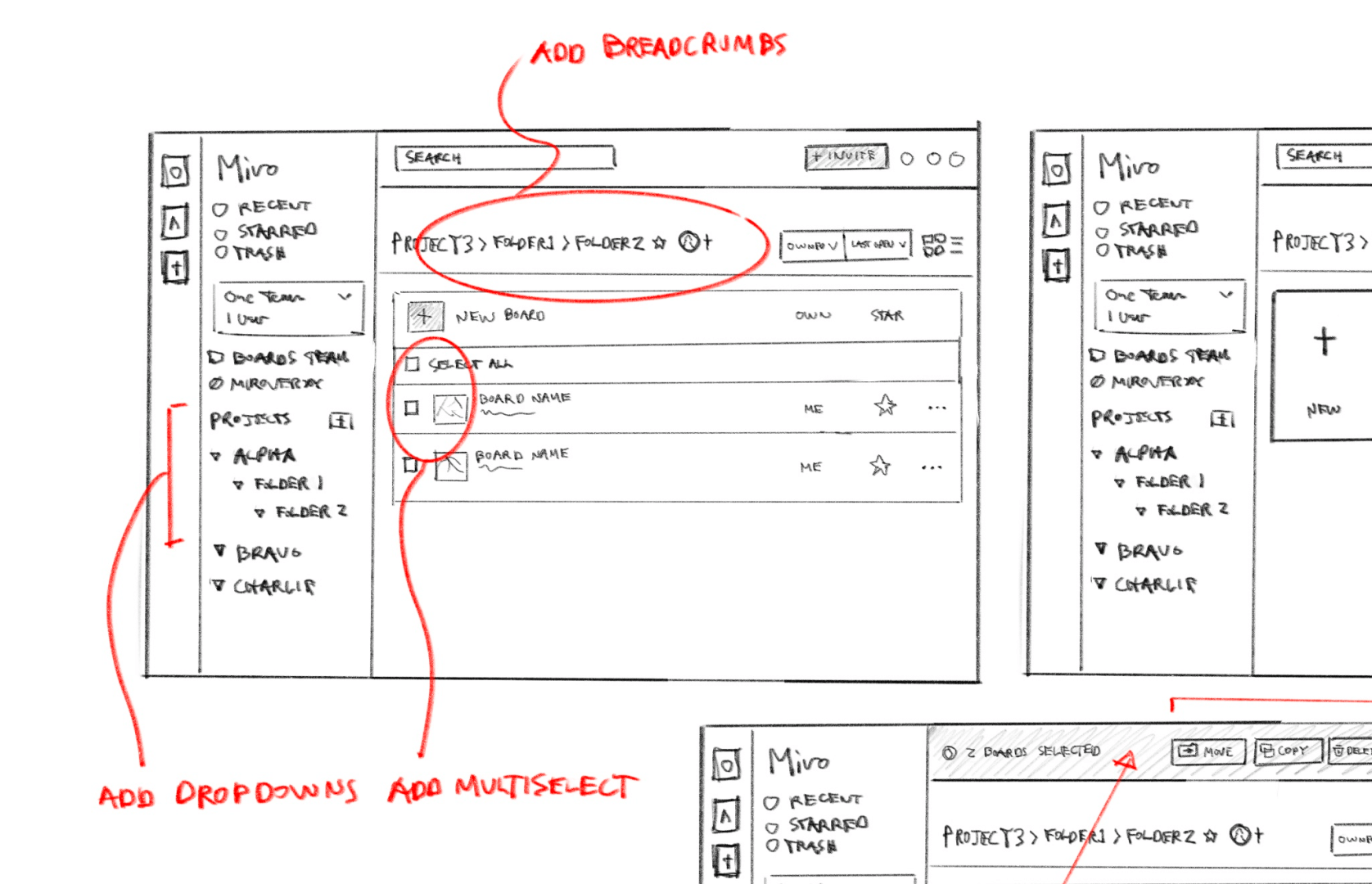 Sidebar and breadcrumb nav sketch