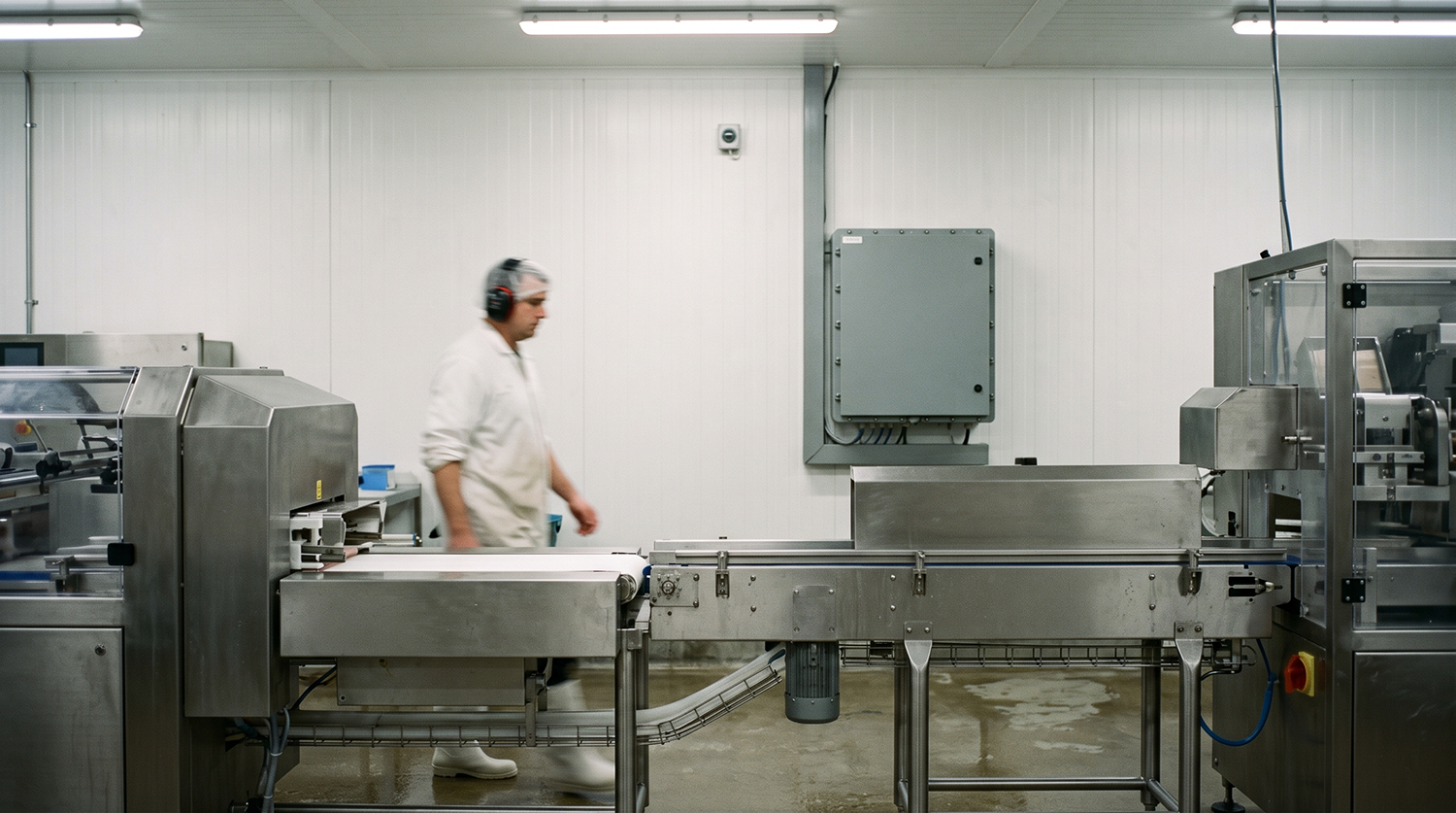 Stainless steel processing line and sealed network enclosure in a Michigan food processing facility