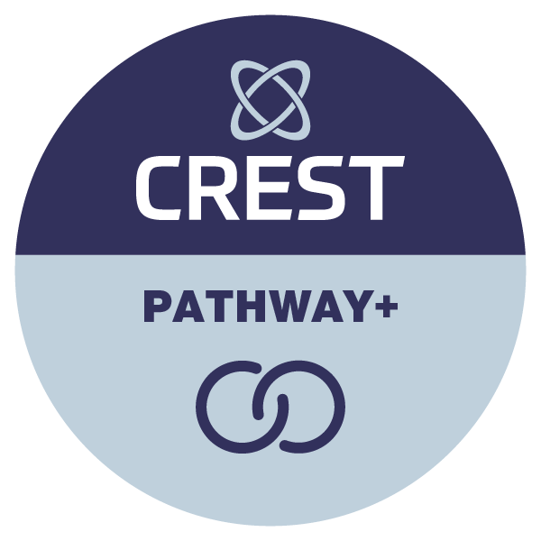 CREST Accreditation Pathway+ badge — CREST