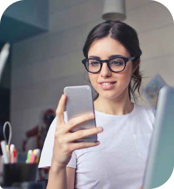 Women checking phone