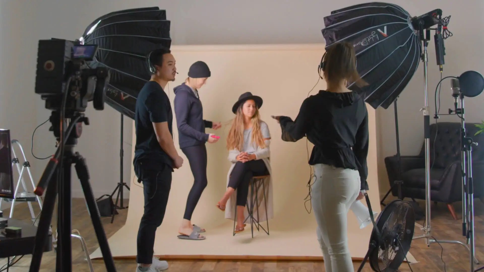 Explainer video production setup in San Diego studio