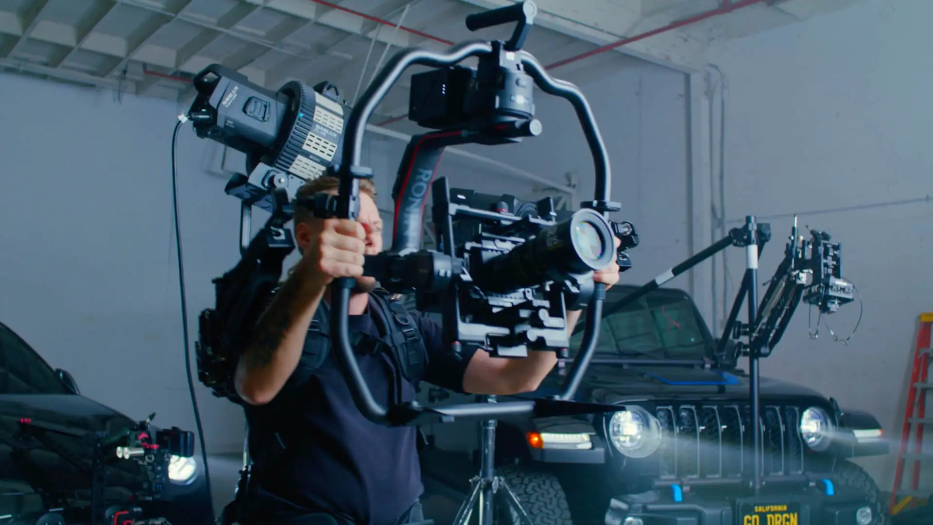 Promo video production crew filming in Los Angeles