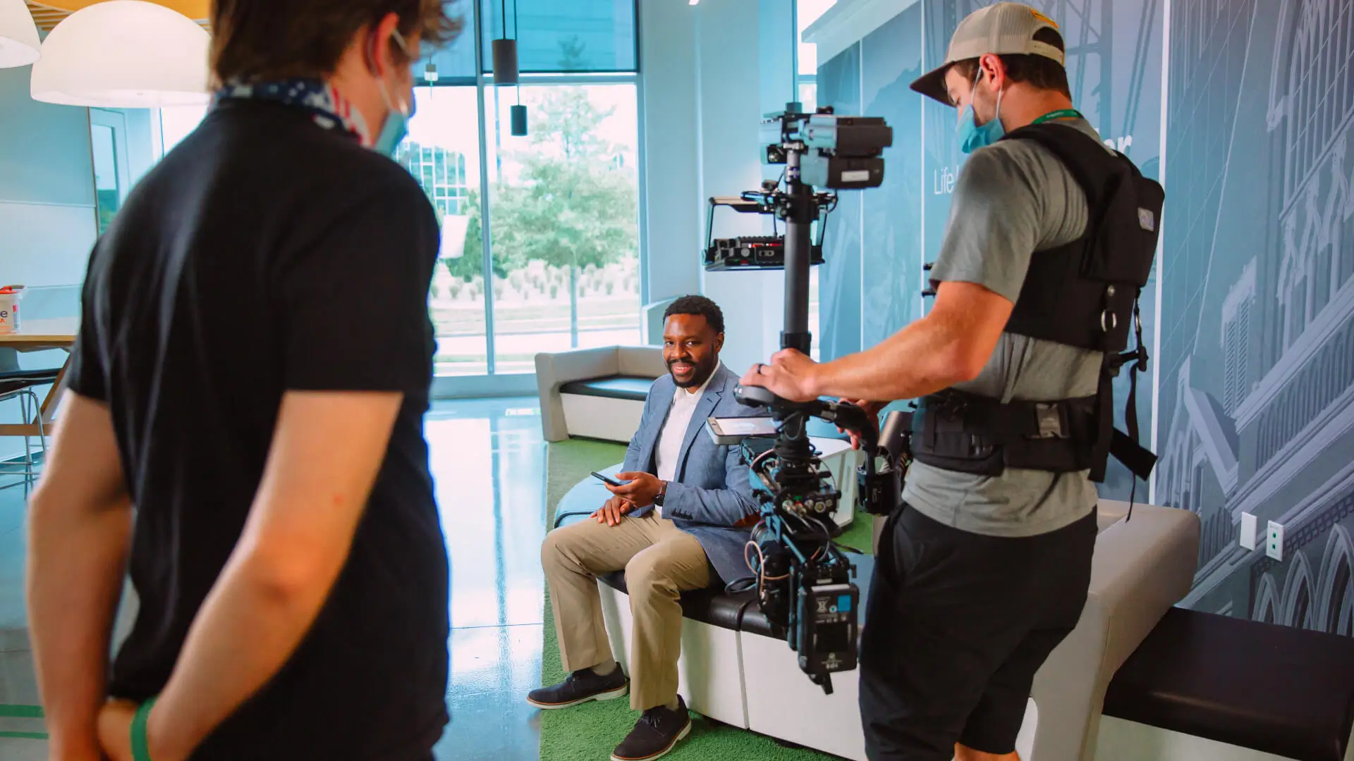 Corporate video production crew filming in Los Angeles