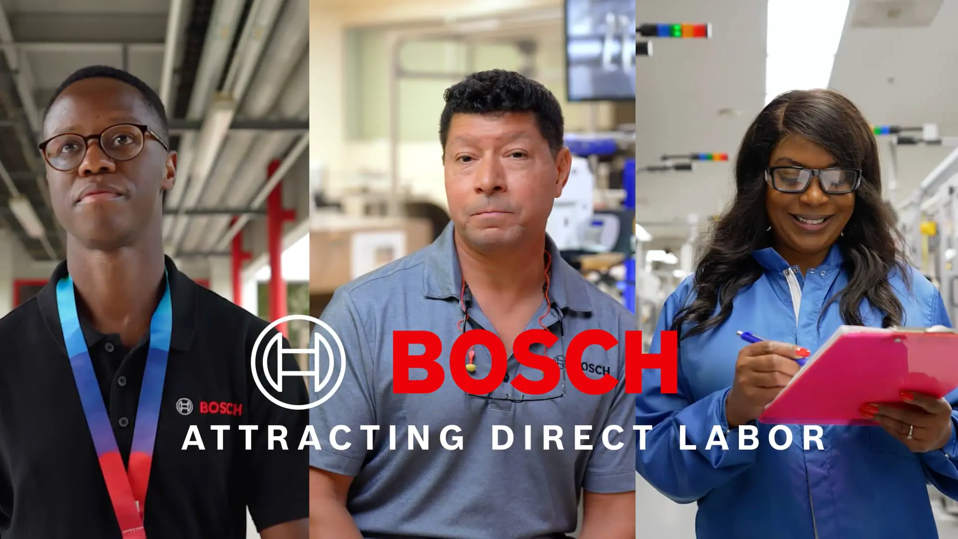 Testimonial video showcasing direct labor benefits at Bosch.