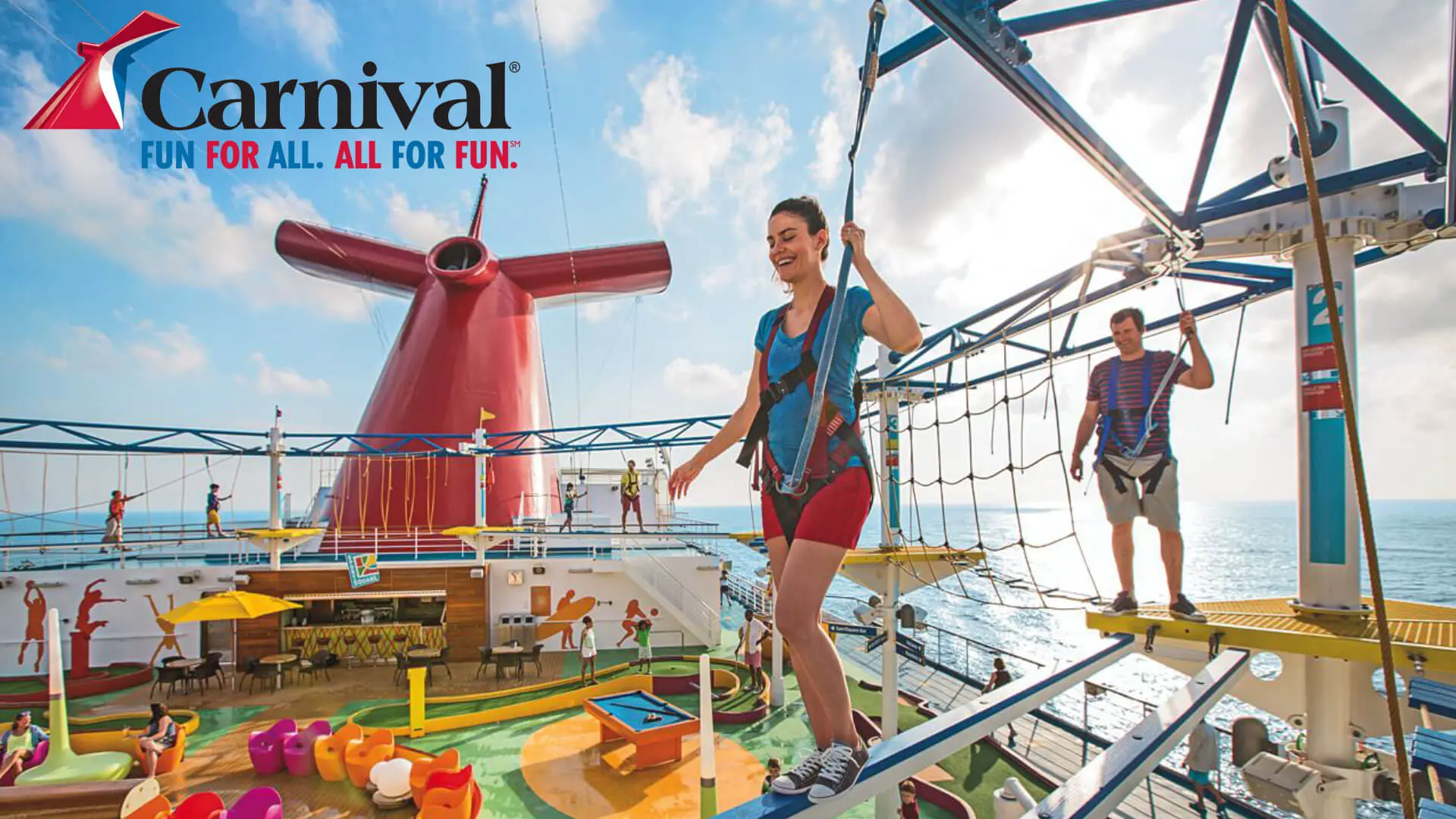 TV commercial video for family cruises, featuring family on cruise line.