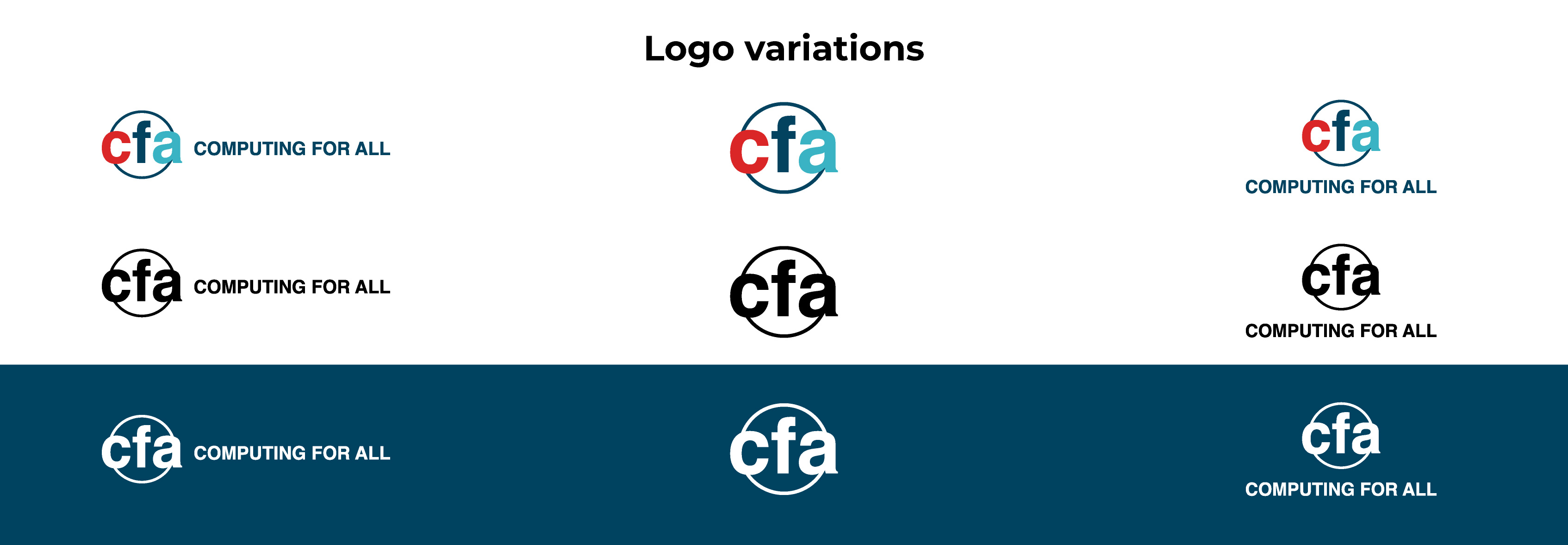 Before and after versions of CFA logo