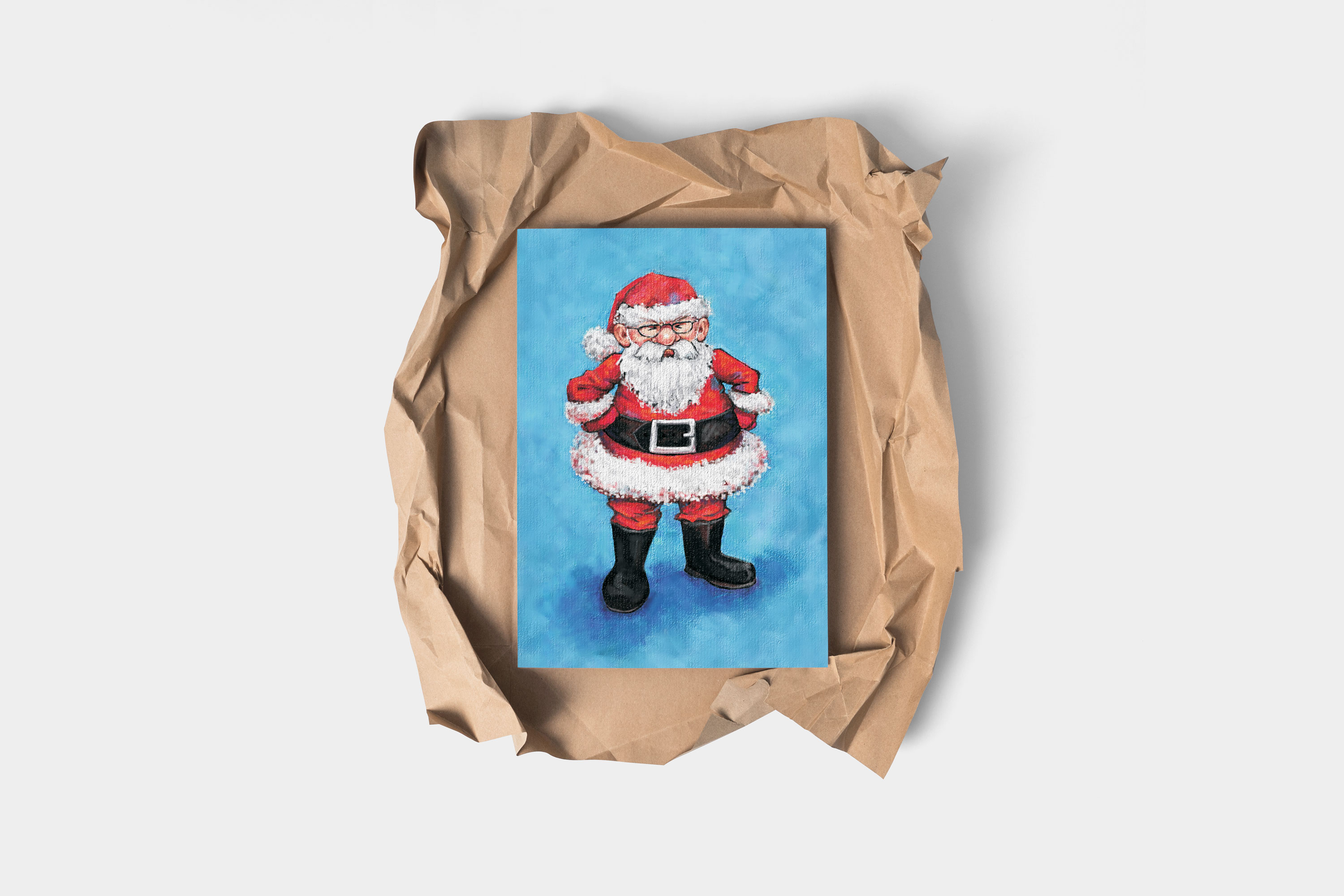 Grumpy Santa poster.