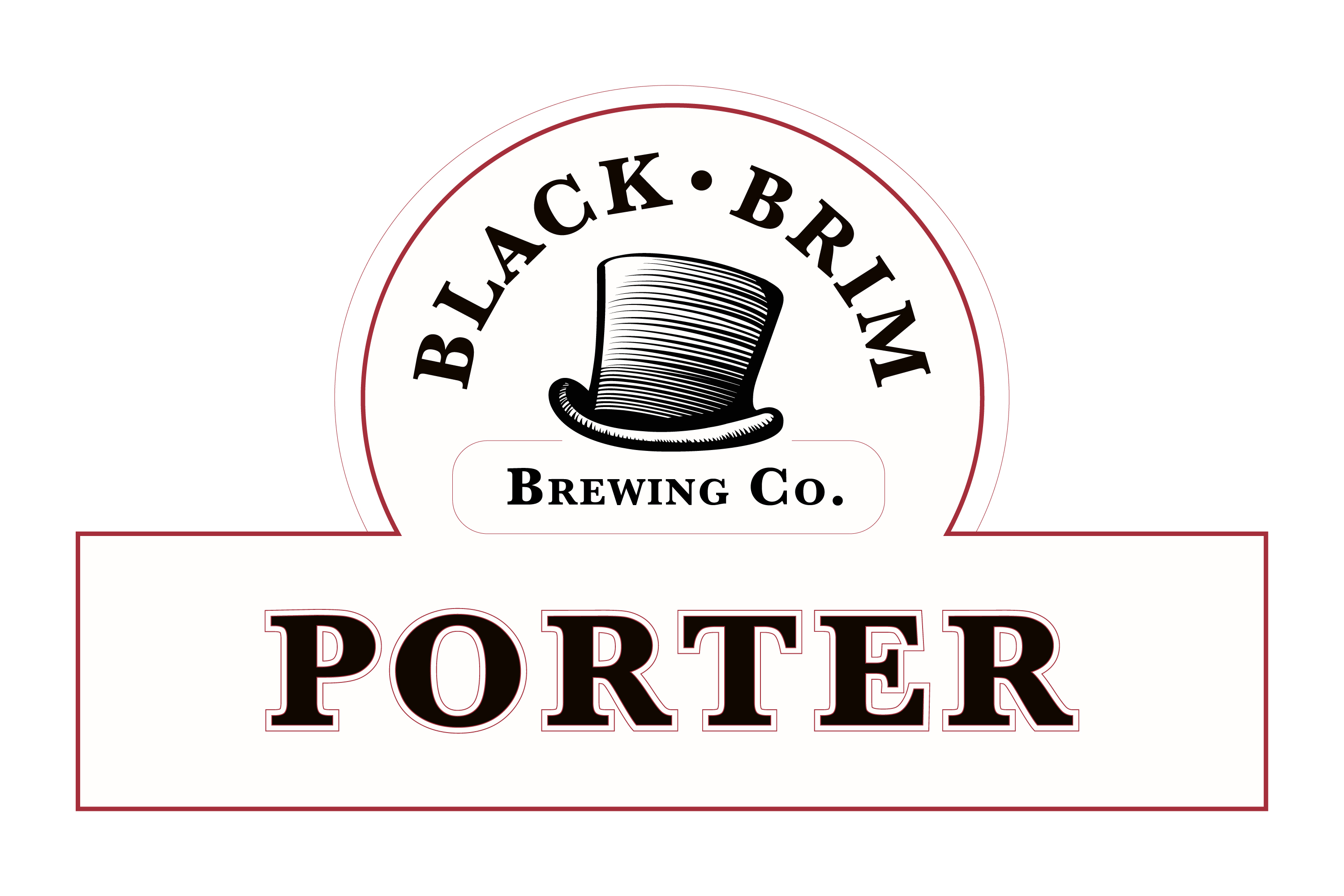 A porter label for Black Brim Brewing Co beer.