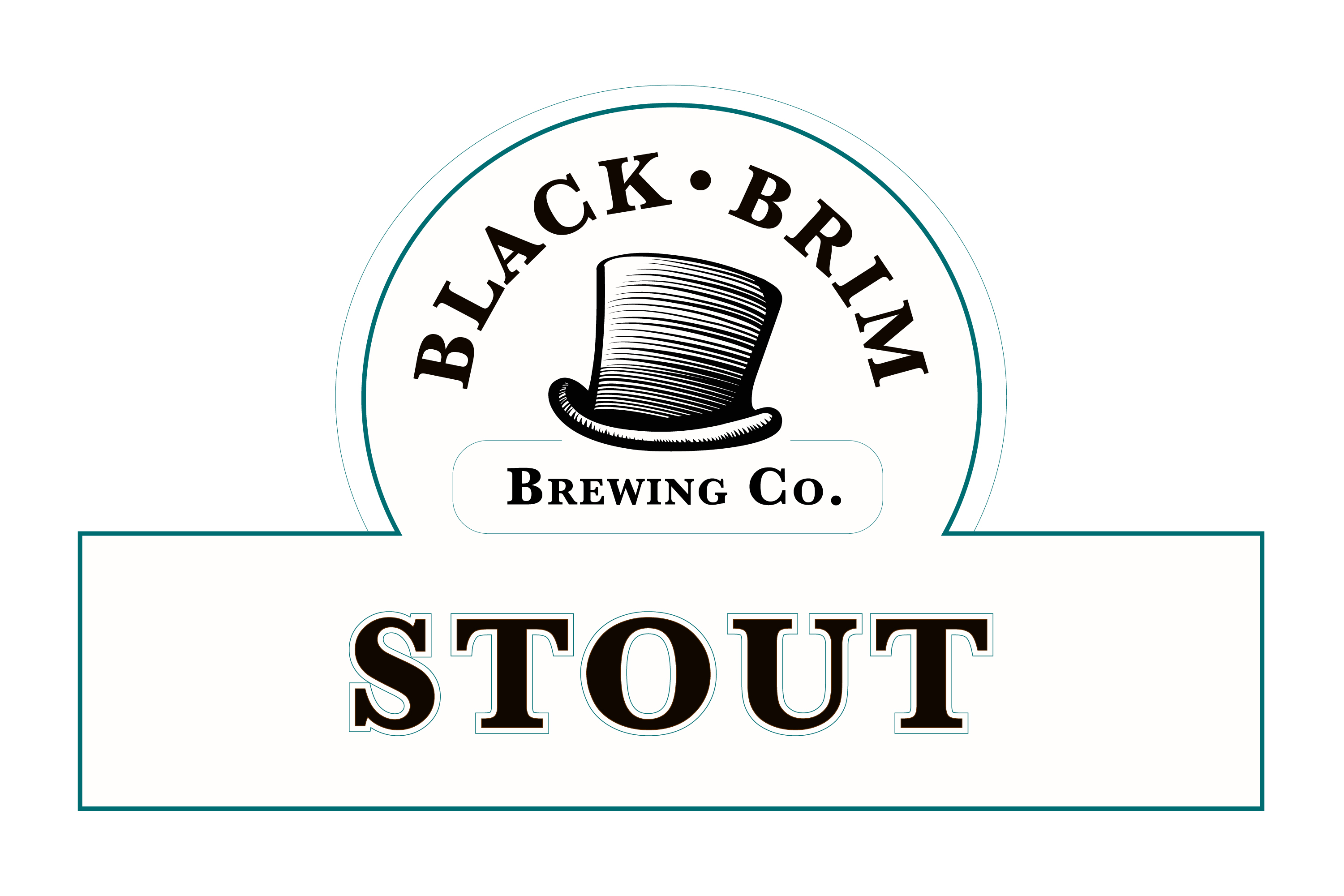 A stout label for Black Brim Brewing beer.