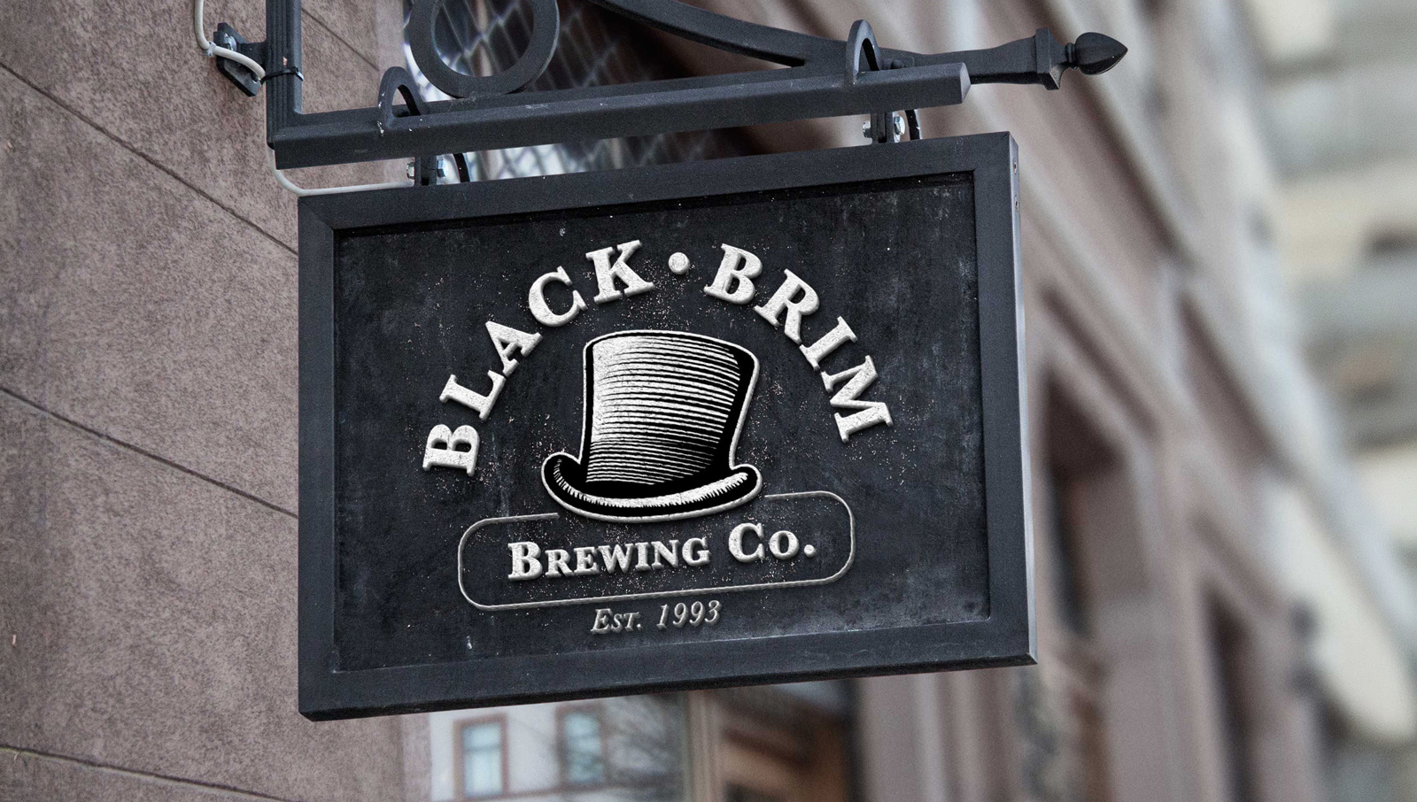 Signage of the Black Brim Brewing Co. logo