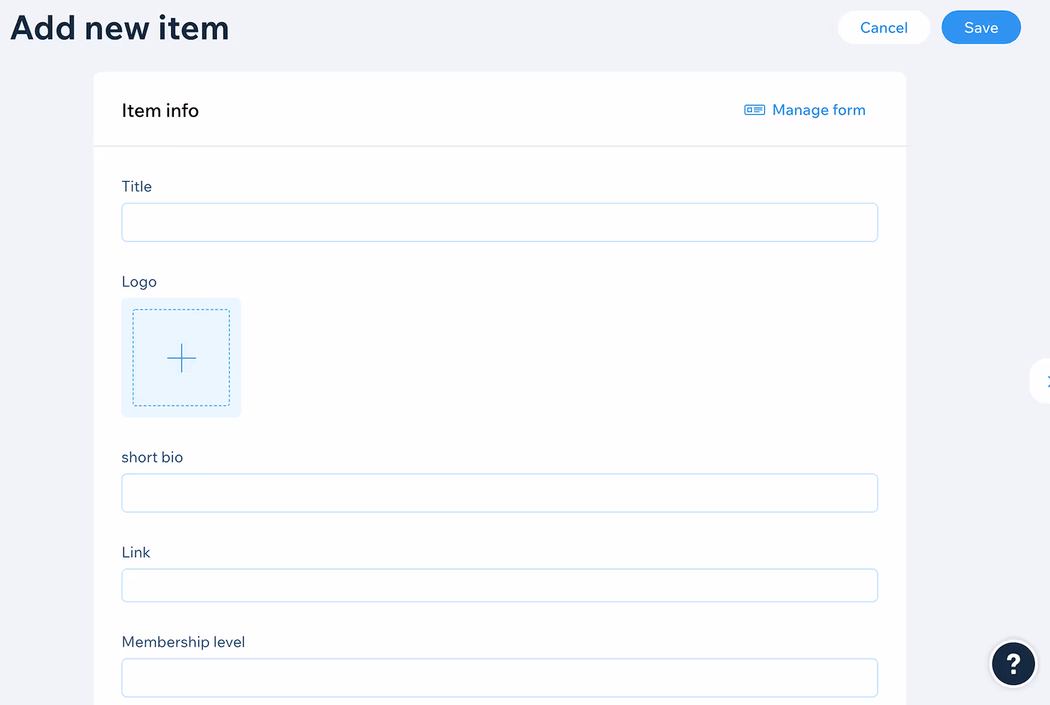Using Wix Content Manager