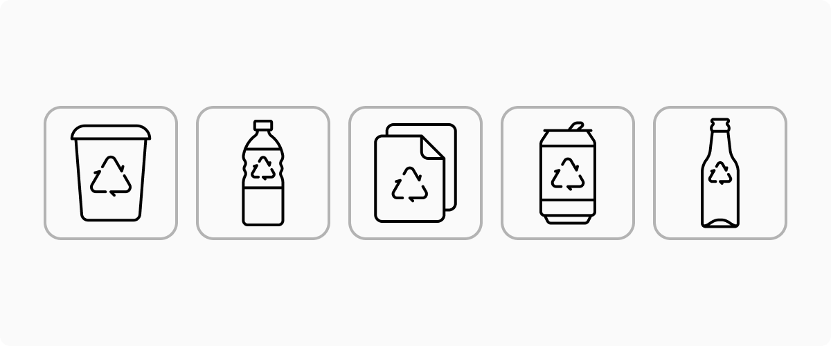 Waste and recycling symbols