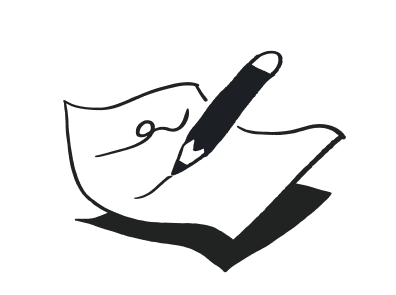 Illustration of a paper being written