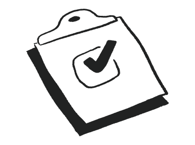 Illustration of a taskbook with a checkmark