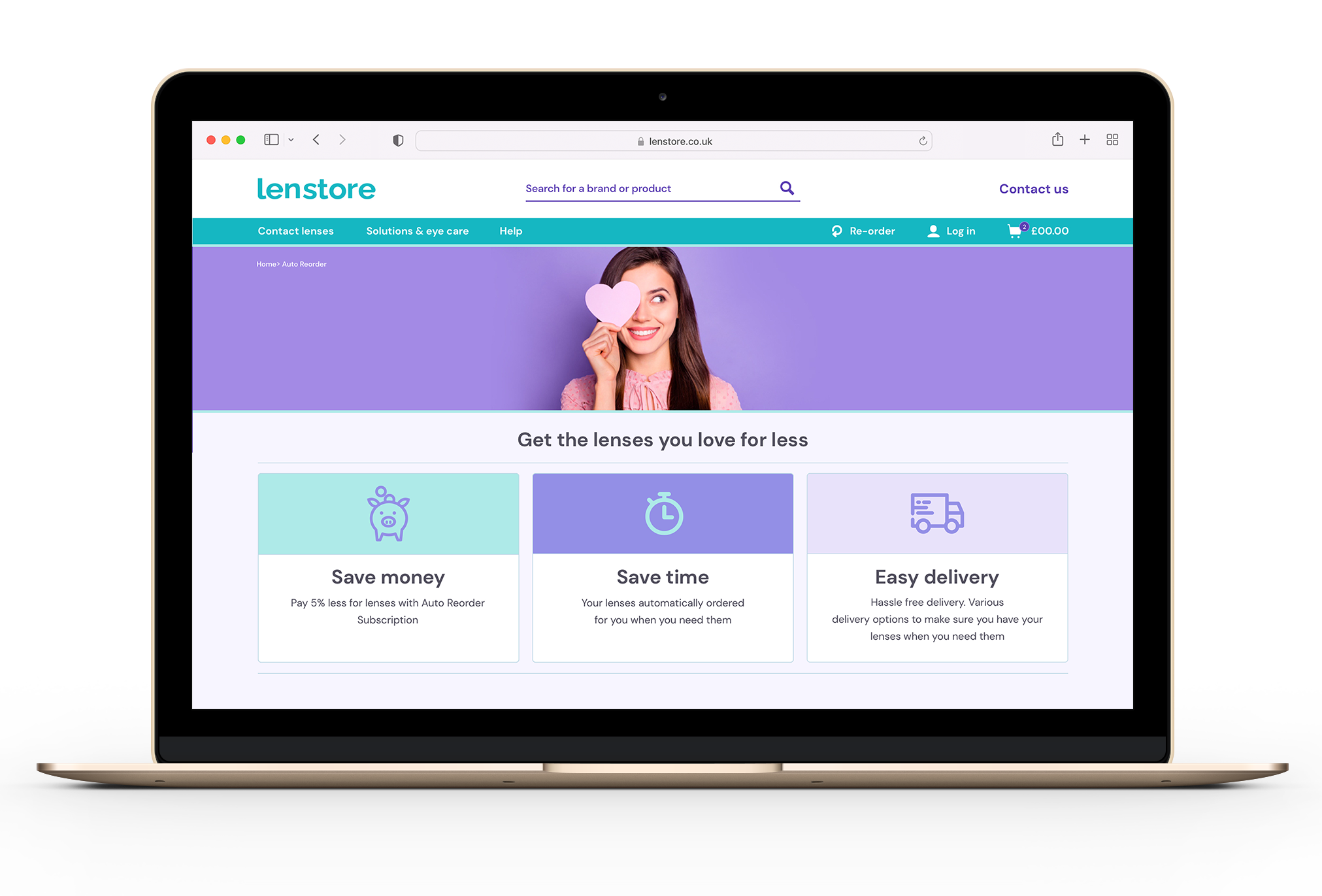 Lenstore's product page